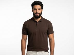 Camisa Gola Polo Boss - Marrom