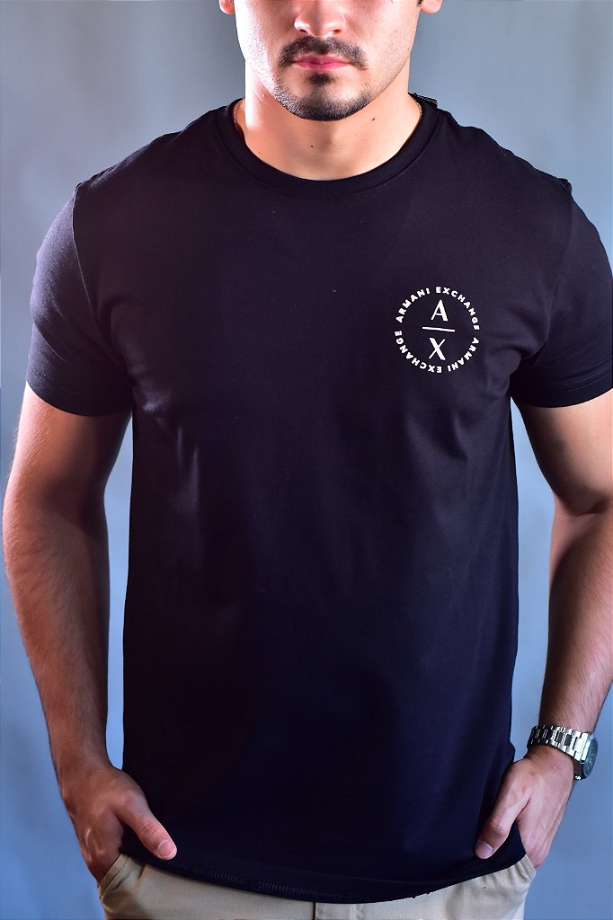 Camiseta  A|X  Logo Round Division - Preta