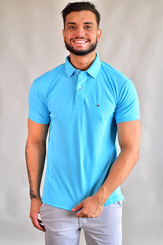 Camisa Gola Polo TH Masculina Coupe Sur Ivy - Azul Bebê