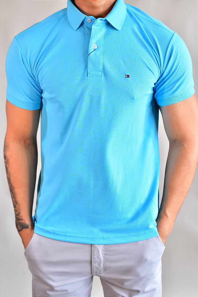 Camisa Gola Polo TH Masculina Coupe Sur Ivy - Azul Bebê