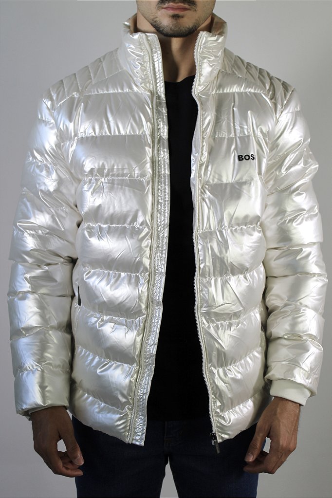 Jaqueta Puffer Boss - Metallic Off White