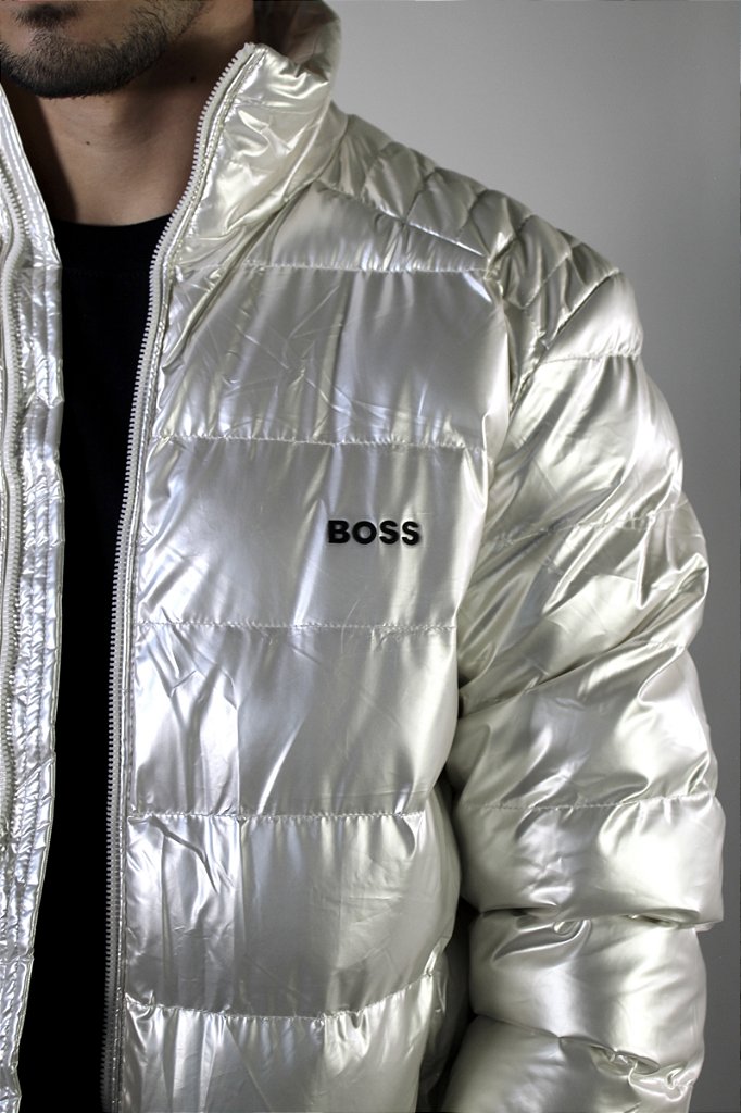 Jaqueta Puffer Boss - Metallic Off White