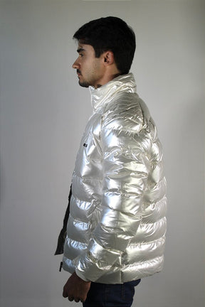 Jaqueta Puffer Boss - Metallic Off White