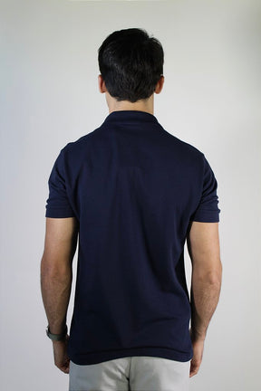 Camisa Gola Polo Boss Front Zipper - Azul Marinho