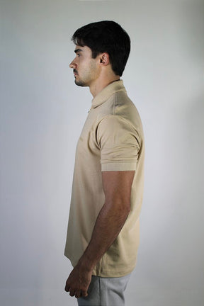 Camisa Gola Polo Boss Front Zipper - Cáqui