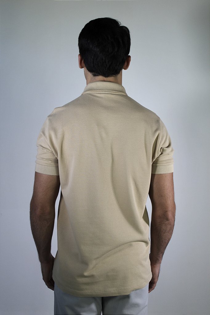 Camisa Gola Polo Boss Front Zipper - Cáqui