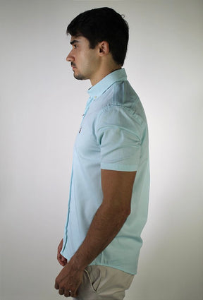 Camisa Social Manga Curta RL- Verde Água