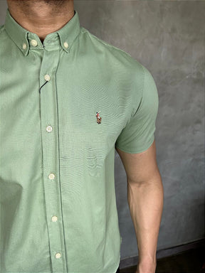 Camisa Social Manga Curta RL - Verde Folha