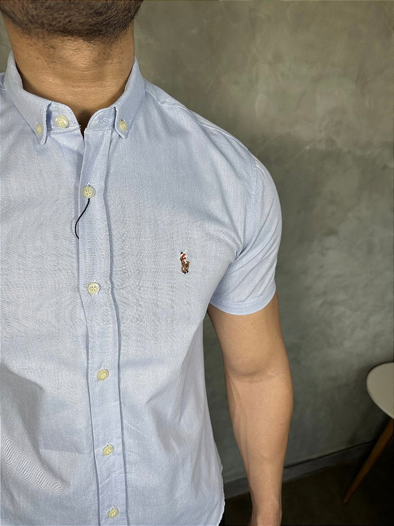 Camisa Social Manga Curta RL - Azul Claro