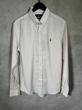 Camisa Social Listrada RL Manga Longa - Palha