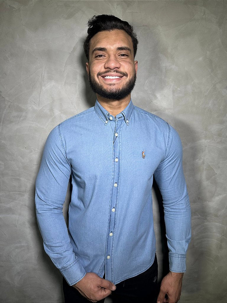 Camisa Social RL Manga Longa - Jeans Claro