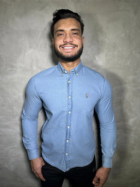 Camisa Social RL Manga Longa - Jeans Claro