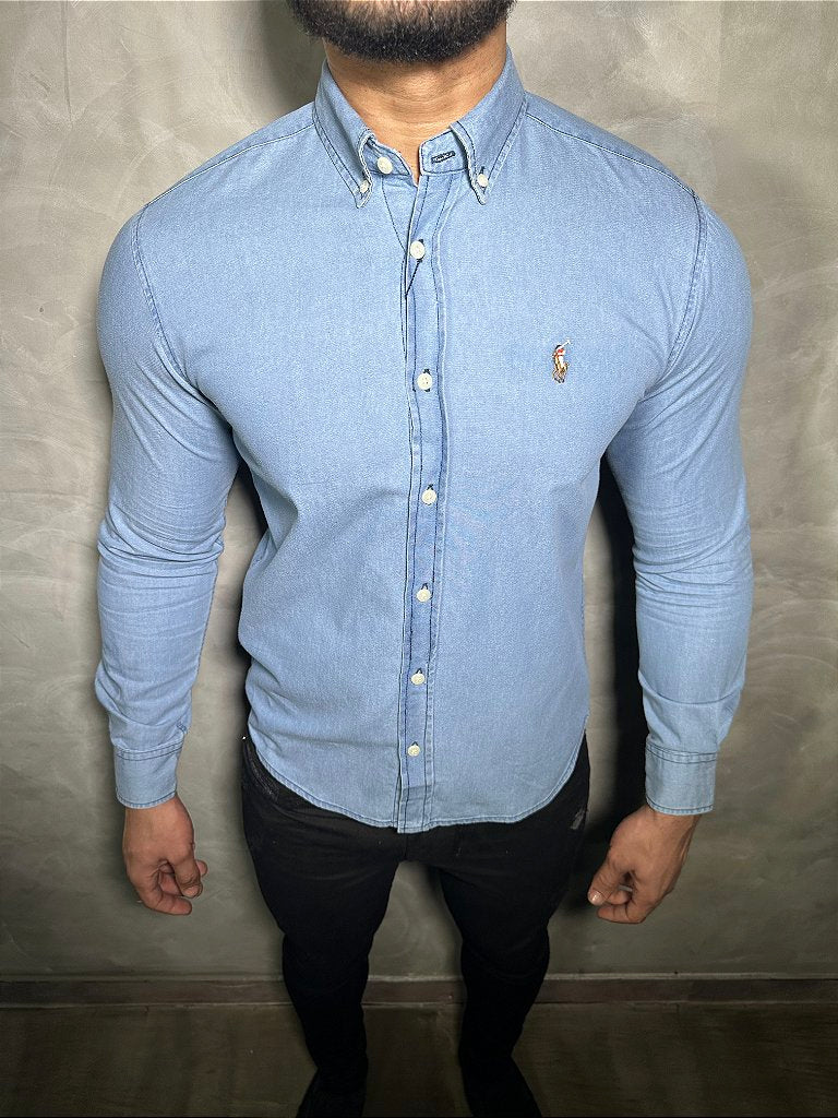 Camisa Social RL Manga Longa - Jeans Claro