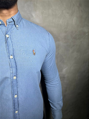 Camisa Social RL Manga Longa - Jeans Claro