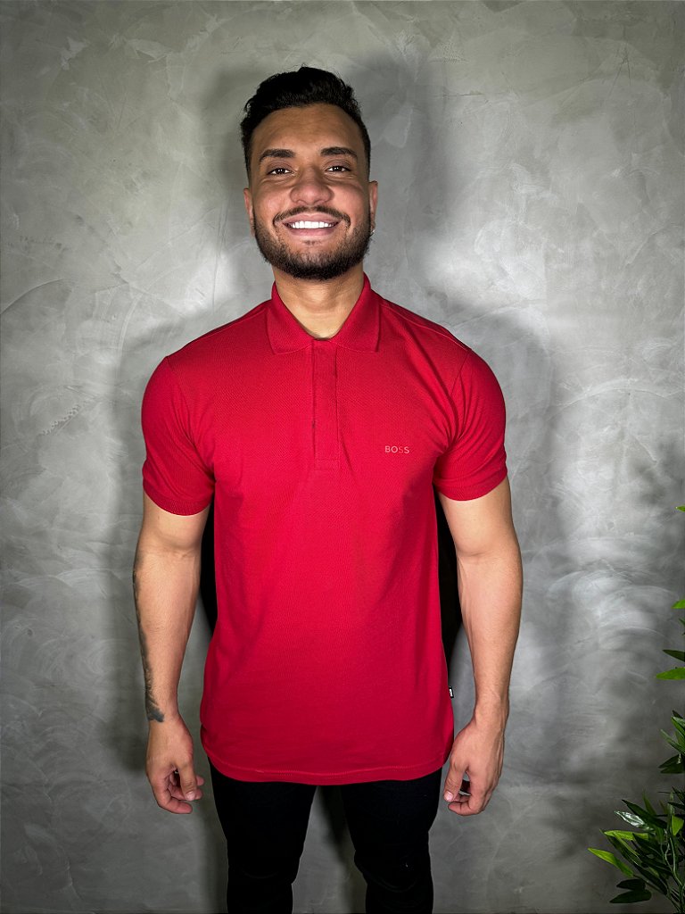 Camisa Gola Polo Boss Classic - Vermelha