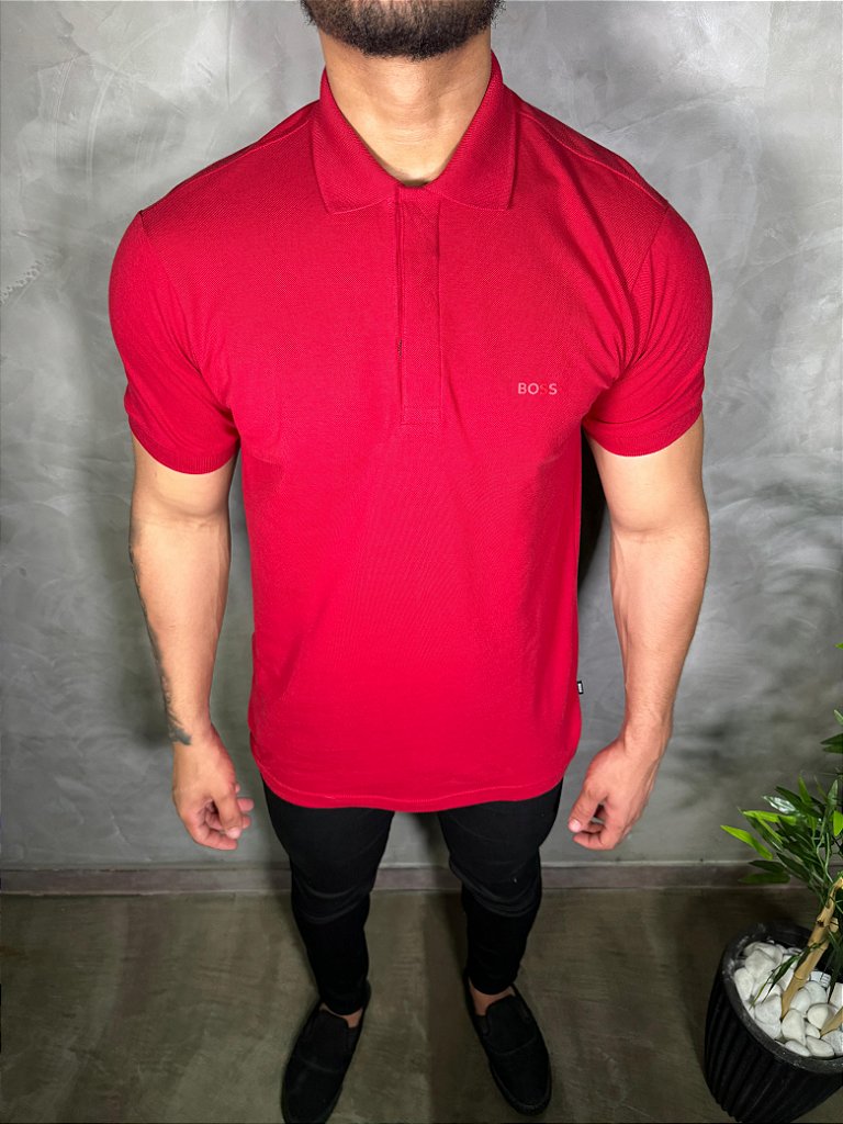 Camisa Gola Polo Boss Classic - Vermelha
