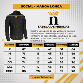 Camisa Social Microxadrez RL Manga Longa - Marrom com Preto Small Pony Amarelo