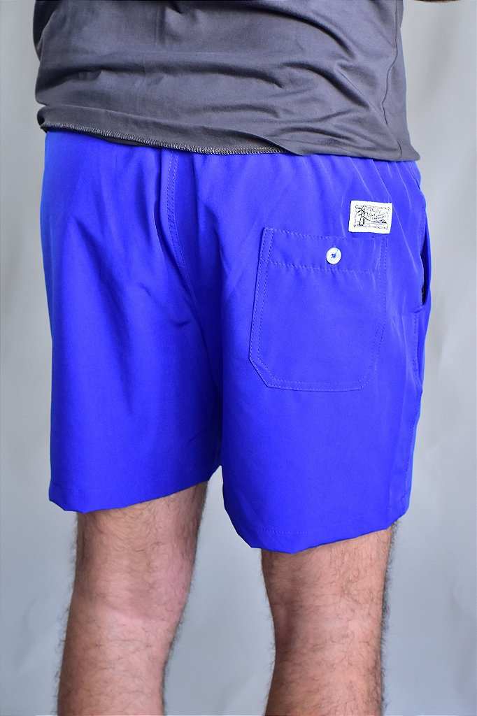 Short Beach Praia RL - Azul Royal Detalhes em Cinza