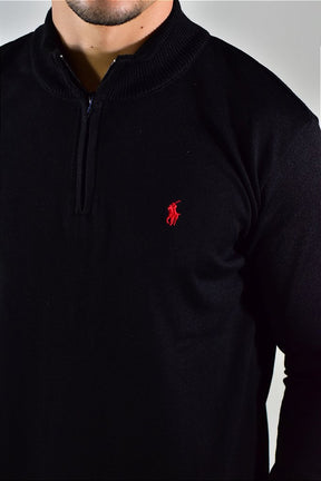 Suéter Masculino RL Front Zipper - Preto