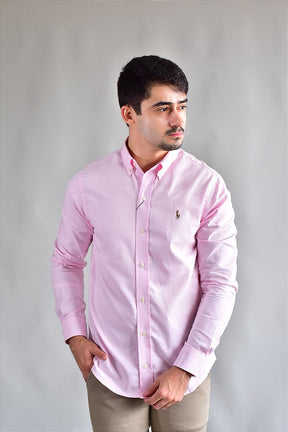 Camisa Social Lisa RL Manga Longa - Rosa