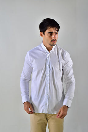 Camisa Social Manga Longa Boss Gola Padre - Branca