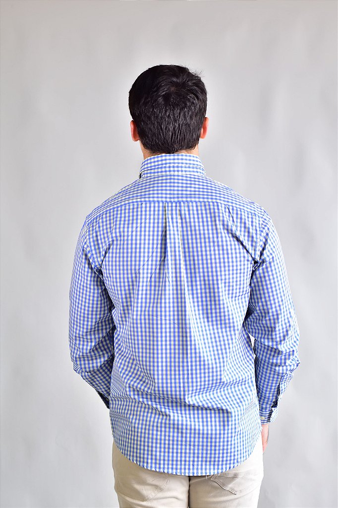 Camisa RL Manga Longa - Xadrez Azul | Amarelo