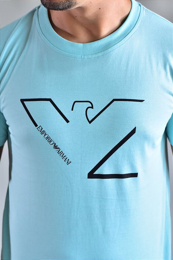 Camiseta Emporio Armani Basic Eagle - Verde Água