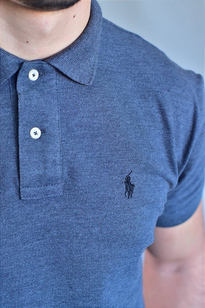Camisa Gola Polo RL - Chumbo