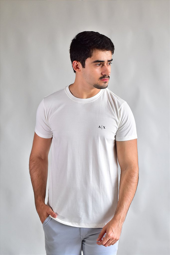 Camiseta Masculina A|X Basic - Off White