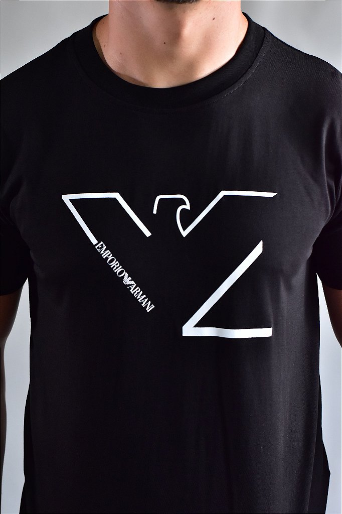 Camiseta Emporio Armani Basic Eagle - Preta