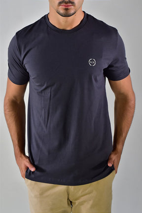 Camiseta AX Round White Logo - Chumbo
