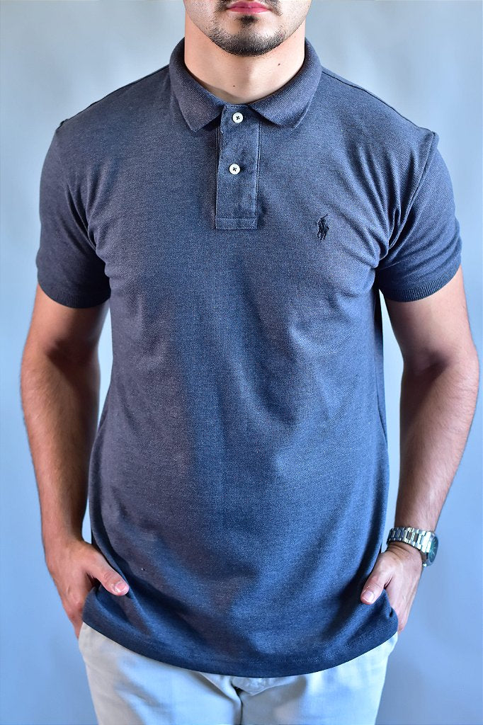 Camisa Gola Polo RL - Chumbo