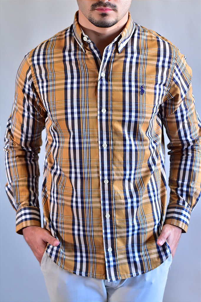 Camisa RL Manga Longa - Xadrez Mostarda