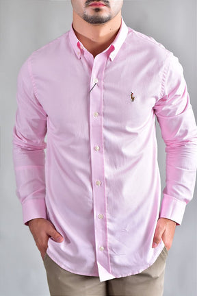 Camisa Social Lisa RL Manga Longa - Rosa