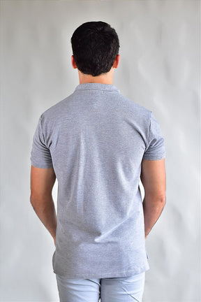 Camisa Gola Polo RL - Cinza Small Pony Preto