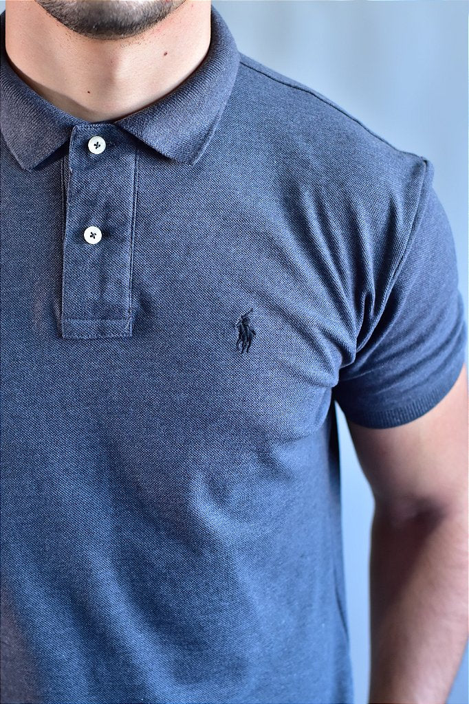 Camisa Gola Polo RL - Chumbo
