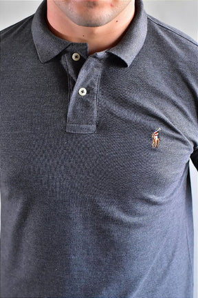 Camisa Gola Polo RL Small Pony Color - Chumbo