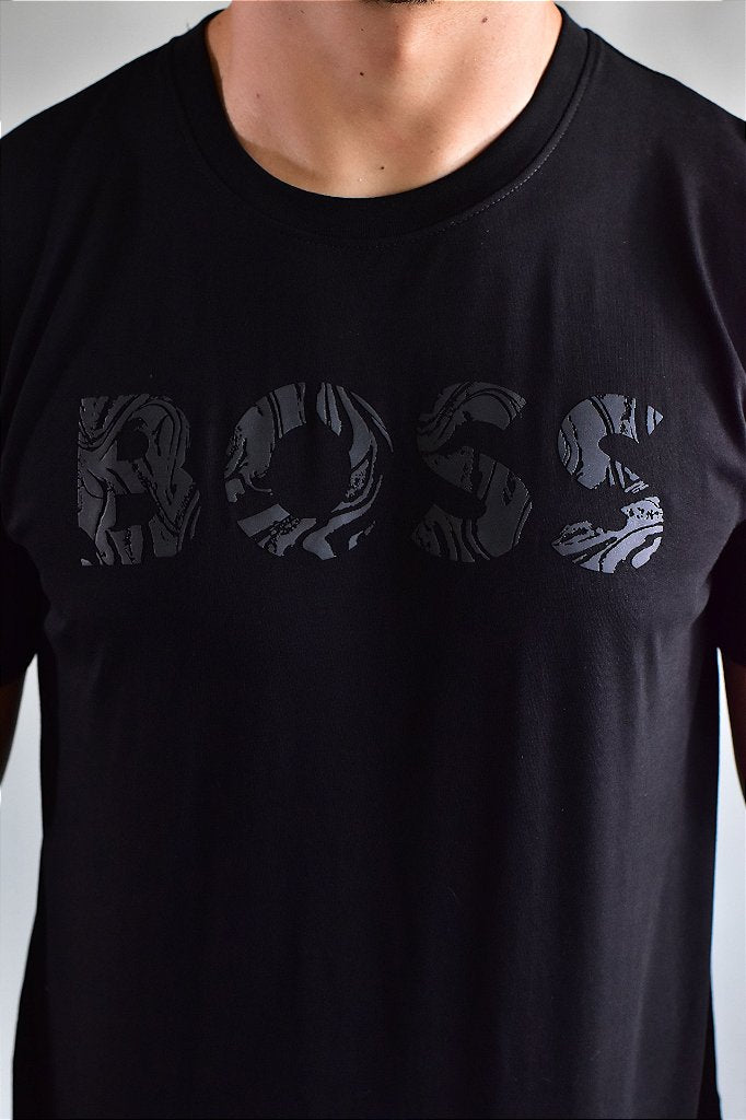 Camiseta Boss Brindle Print Logo - Preta
