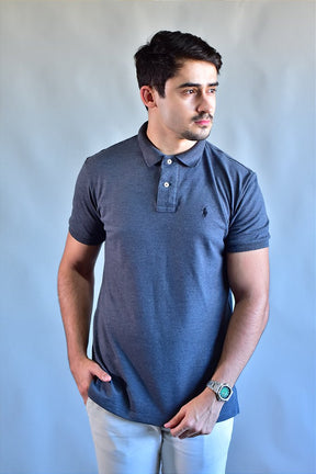 Camisa Gola Polo RL - Chumbo