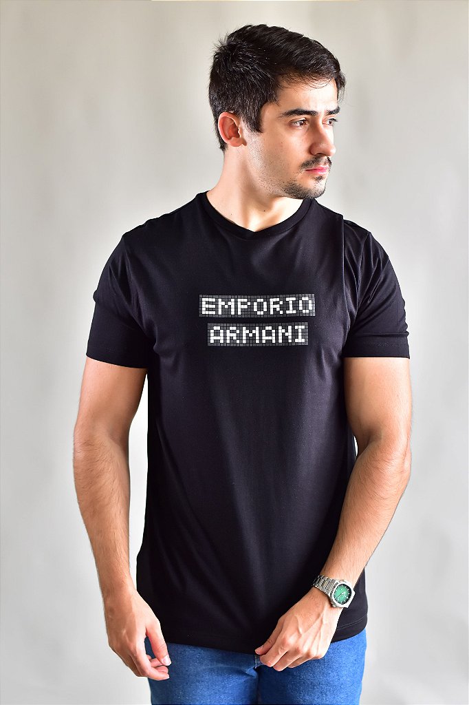 Camiseta  A|X Pixel Logo - Preta