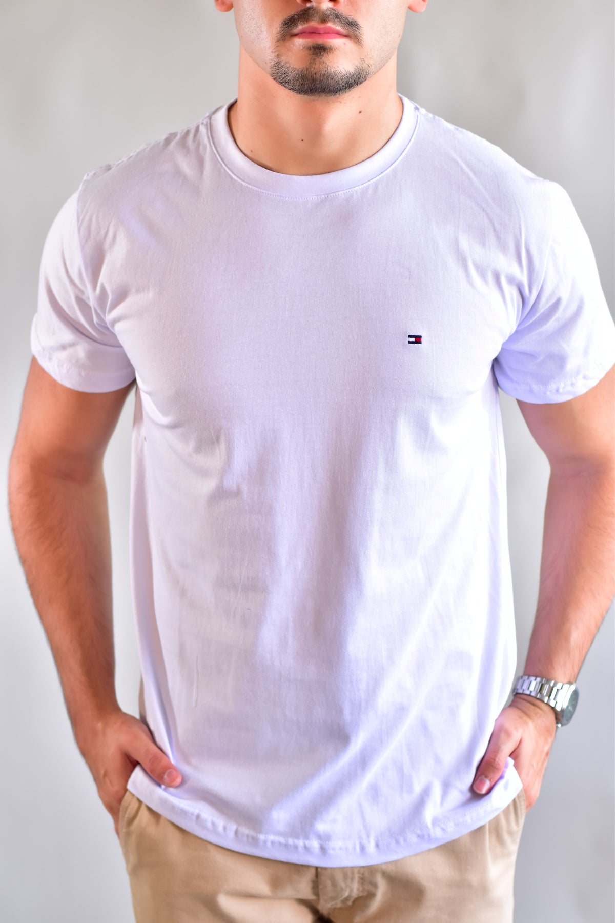 Camiseta TH Masculina Classic Nape - Branca