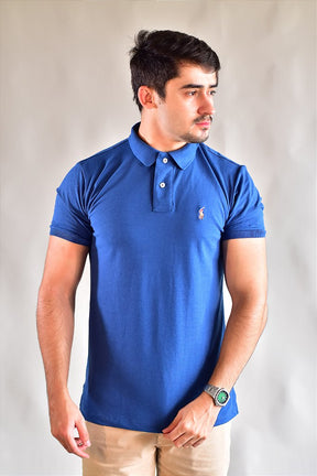 Camisa Gola Polo RL Small Pony Color - Azul Acero