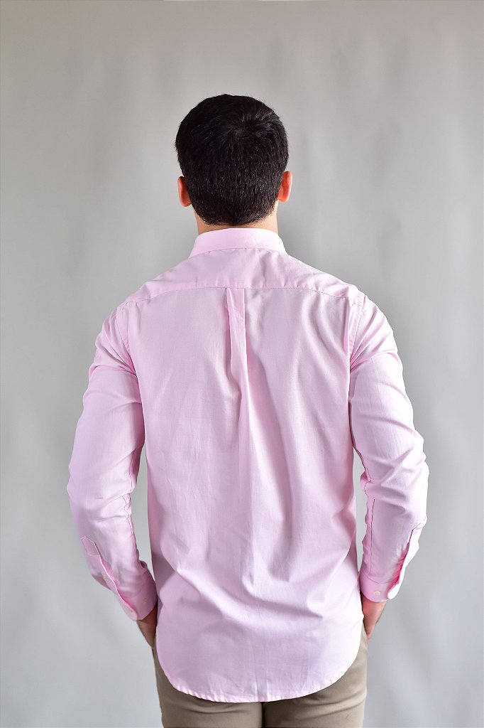 Camisa Social Lisa RL Manga Longa - Rosa