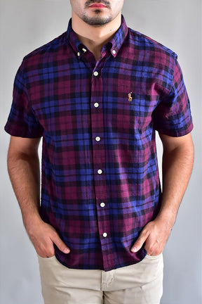 Camisa Manga Curta RL - Xadrez Clássico Ameixa