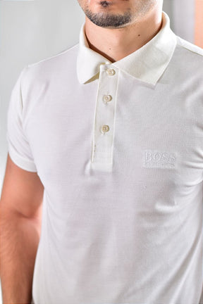 Camisa Gola Polo Boss | Boss Monochrome - Off White