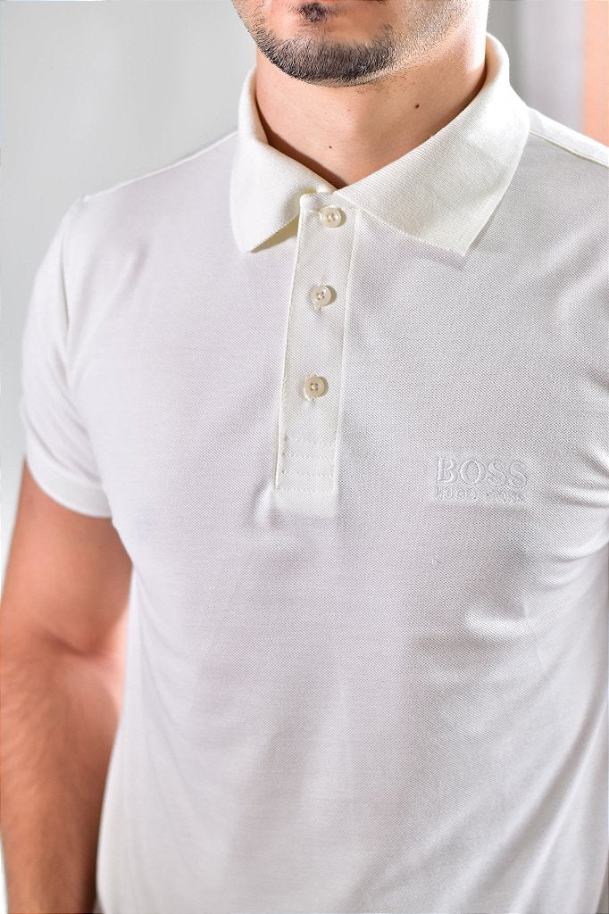 Camisa Gola Polo Boss | Boss Monochrome - Off White