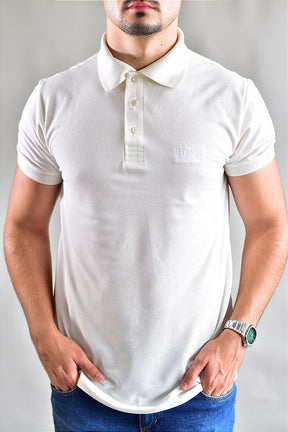 Camisa Gola Polo Boss | Boss Monochrome - Off White