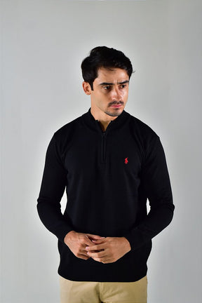 Suéter Masculino RL Front Zipper - Preto