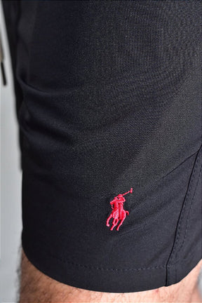 Short Beach Praia RL - Preto Detalhes em Vermelho