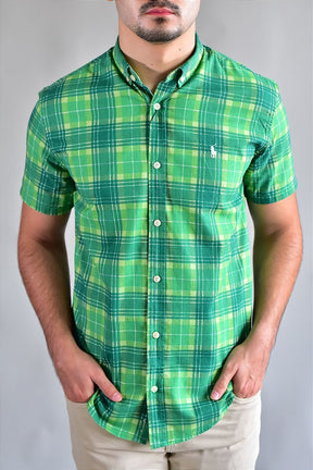 Camisa Manga Curta RL - Xadrez Clássico Verde